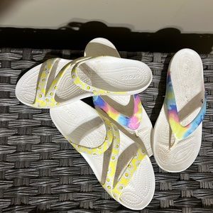 2 pair of croc sandals size 9 worn a few times